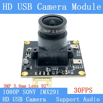 Webcam Zvaigžņu Gaismu Zema apgaismojuma Novērošanas kamera 2MP, Sony IMX291 Full HD 1080P UVC 30FPS MJPEG USB Kameras Modulis Android