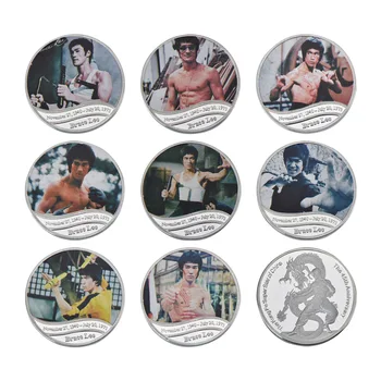 WR Oriģinālā Ķīnas Monētu Bruce Lee Sudraba Monētas ar Kvalitāti Melnā Kaste Piemiņas Vācot Monētas par Suvenīru, Dāvanu
