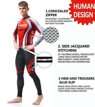 X-TIGER Cilvēks Pro garām Piedurknēm Riteņbraukšana Jersey Komplekti Elpojošs 3D Polsterēta Sporta apģērbu Kalnu Velosipēdu Velosipēdu Apģērbs Velo Apģērbs