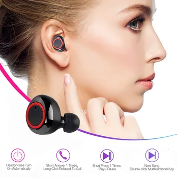 Y50 Bezvadu Austiņas TWS Bluetooth 5.0 Mini Earbuds, Stereo Bass Power LED Displejs Trokšņa Slāpēšanas Sporta Earbud Austiņas