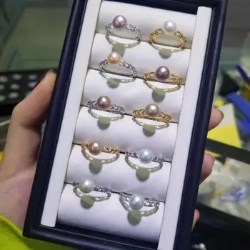 YIKALAISI 925 Sterling Sudraba Rotaslietas Pearl gredzeni 2019 naudas Sodu Fiziskām Pērļu rotaslietas, 6-7mm gredzeni Sievietēm, vairumtirdzniecība