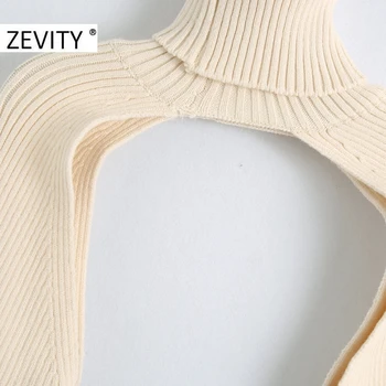 Zevity jaunā sieviešu modes augstu uzrullētu apkakli apkakles laternu piedurknēm adīšanas sieviešu džemperis ar garām piedurknēm gadījuma džemperi šiks topi S398