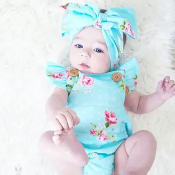 Ziedu Jaundzimušo Bērnu Bodysuit+Šalle 2 Gabals Vasaras Baby Girl Apģērbu Bez Piedurknēm, Zīdaiņu Bodysuit 0-12 Mēneši Toddler Apģērbi