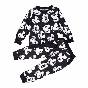 Zēnu un Meiteņu Apģērbu Komplekti Modes Mickey Minnie puika T-krekls+Bikses Uzvalks 2gab Tērpi Bērniem, Sporta Tērps Bērniem, Apģērbu Komplekts